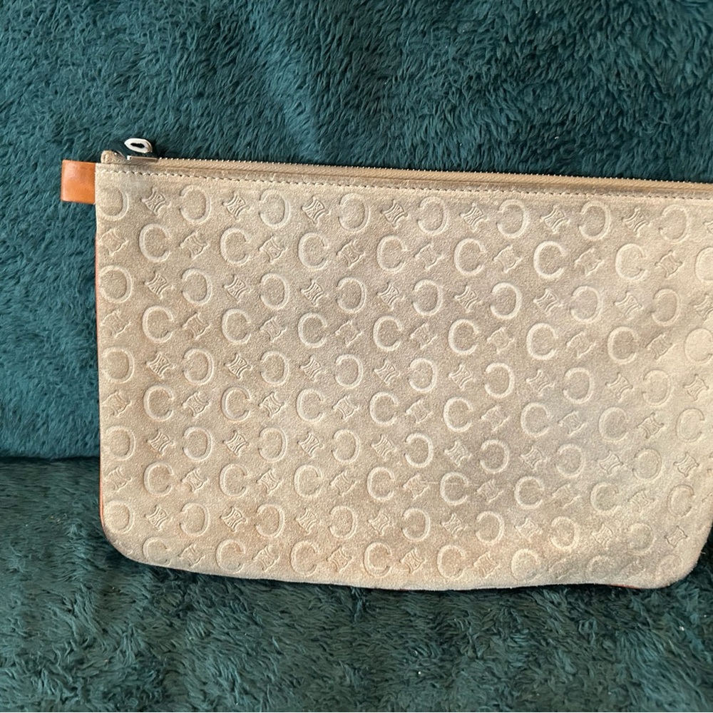 Celine suede Monogram Clutch